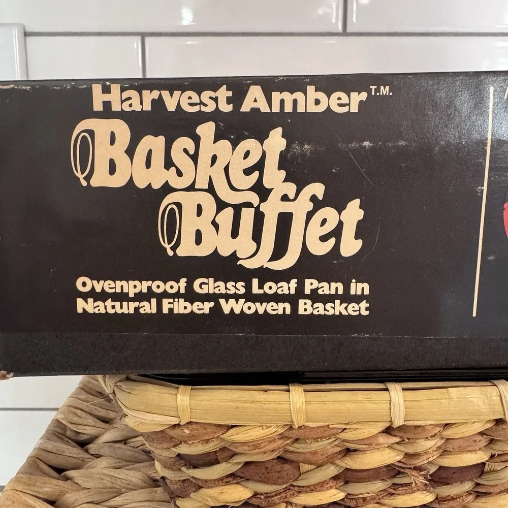 Anchor‎ Hocking Fire King Bakeware Deep Loaf Dish Pan with Basket 5x9 Harvest
